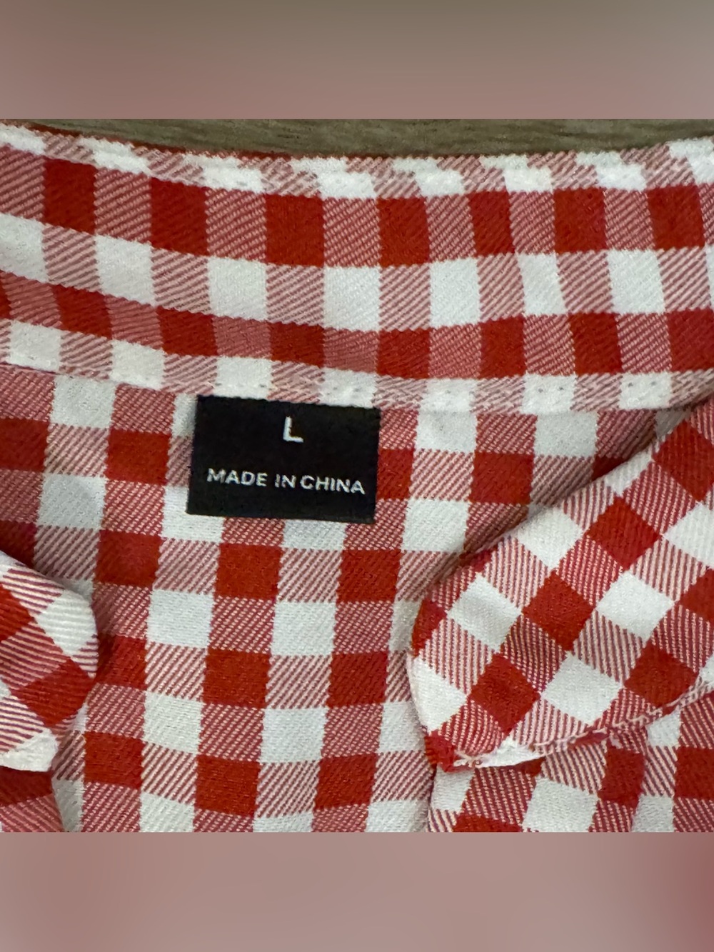 Red Gingham Puff Sleeve Blouse - Picture 2 of 2